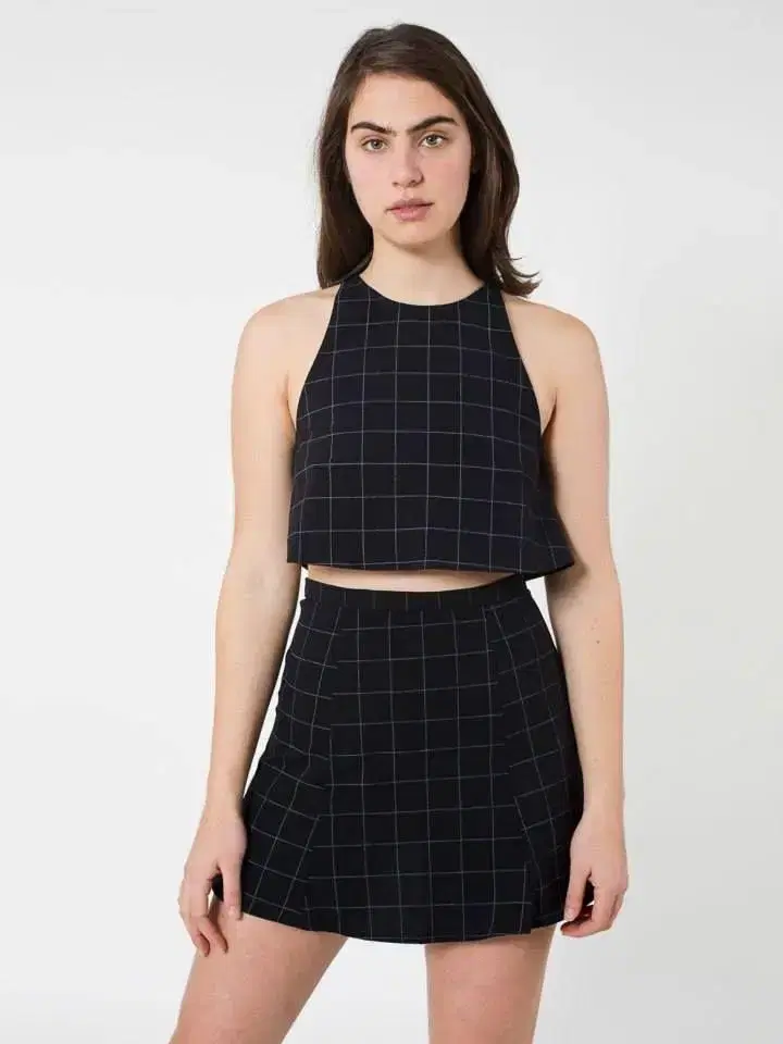 y2k American apparel LULU grid black set